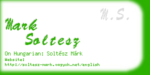 mark soltesz business card